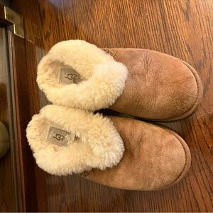 UGG Tan Sheepskin Slippers with Cream Lining